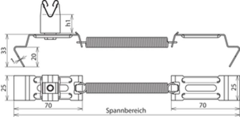 Dachleitungshalter SPANNgrip NIRO H 20mm f. Rd 8mm Spannbereich 180-280mm – Bild 2 von 2