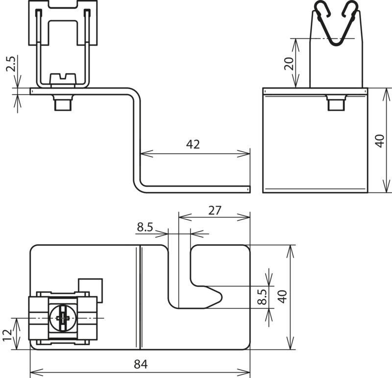 Dachleitungshalter NIRO f. Blechdaecher i. Trapezform m. DEHNgrip f. Rd 8mm – Bild 2 von 2