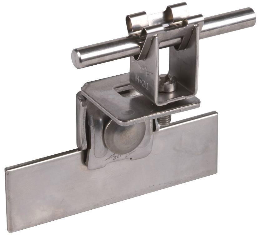 Dachleitungshalter NIRO f. Blechdaecher m. Parallelfalz m. DEHNgrip f. Rd 8mm