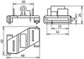 Flachbandhalter-Adapter f.  Fl 30mm f. Dachleitungshalter FB Kunststoff