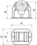 Adapter D 23mm f. HVI-Leitung fuer Dachleitungshalter Typ FB und KF