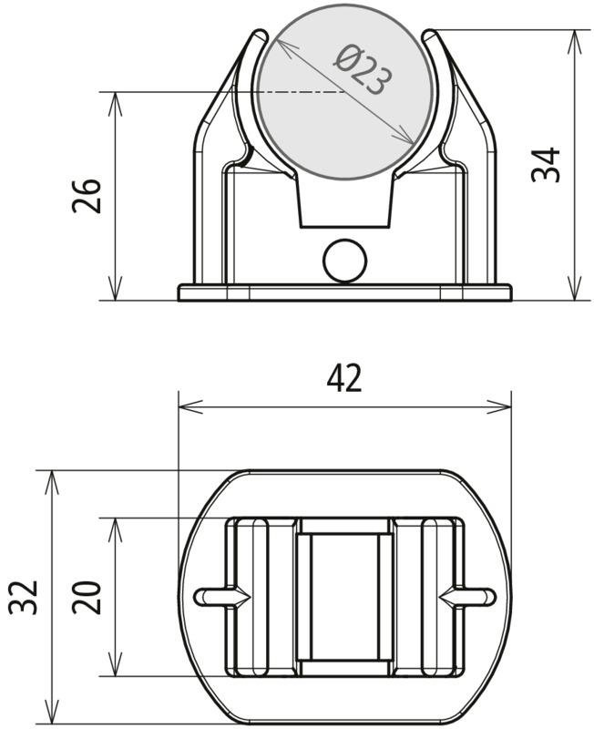 Adapter D 23mm f. HVI-Leitung fuer Dachleitungshalter Typ FB und KF – Bild 2 von 2