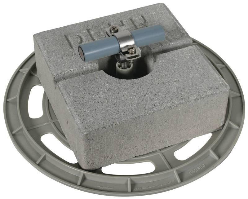 Dachleitungshalter mit Grundplatte und Betonstein fuer HVI-Leitung 20-23mm -SET-