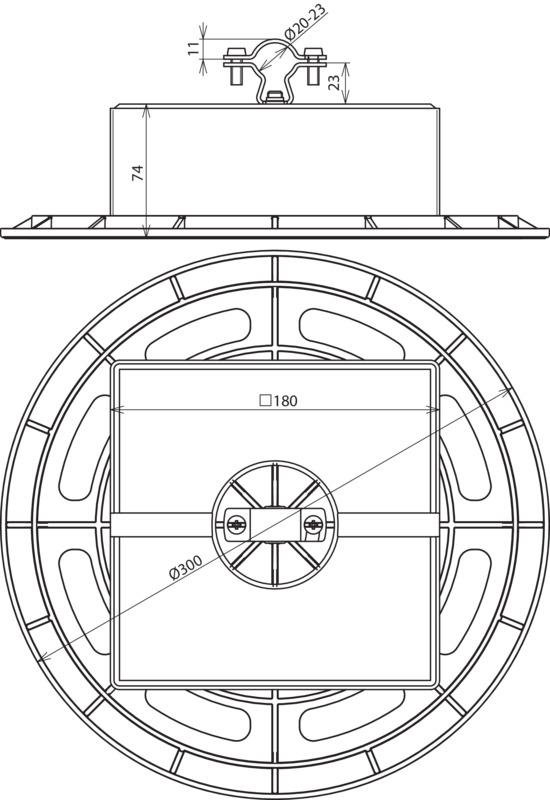 Dachleitungshalter mit Grundplatte und Betonstein fuer HVI-Leitung 20-23mm -SET- – Bild 2 von 2