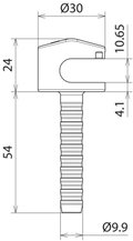 Leitungshalter fuer Rd 8-10mm Kunststoff mit Steckstift D 10mm