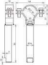 Leitungshalter fuer HVI-power-Leitung D 27-30mm m. Stab D 16mm L 85mm NIRO