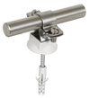 Stangenhalter NIRO f. Rd 16mm m. Holzschraube u. K-Duebel D 8mm