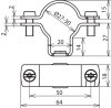 Leitungshalter fuer HVI-power-Leitung D 27-30mm mit Gewinde M6 NIRO
