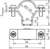 Leitungshalter fuer HVI-power-Leitung D 27-30mm mit Langloch 10x5,5mm NIRO