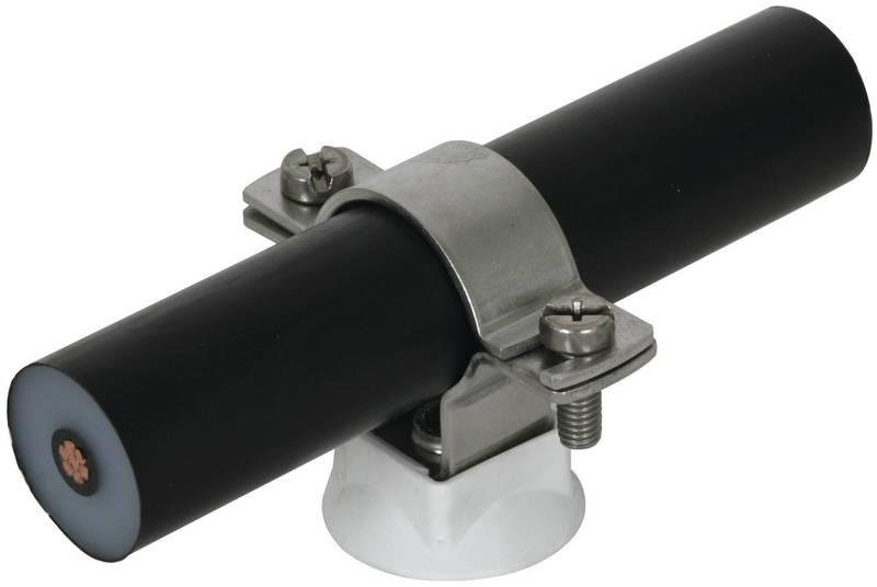 Leitungshalter fuer HVI-power-Leitung D 27-30mm mit Kunststoffsockel NIRO