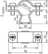 Leitungshalter fuer HVI-/CUI-Leitungen D 20-23mm mit Langloch 10x5,5mm NIRO