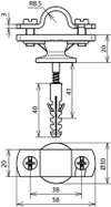 Stangenhalter m. Abdeckscheibe f. Rd 16mm St-ZG m. Befest.-Mat.
