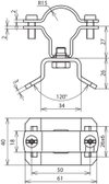 Leitungshalter f. HVI-Leitung D 27- 30mm f. Spannbandbef. 25x0,3mm NIRO