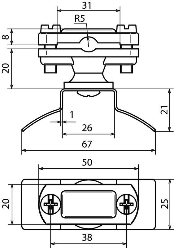 Halter a. PA f. Fl 30mm Rd 6-11mm m. Be- festigungsteil NIRO f. Spannb. 14x0,3mm – Bild 2 von 2