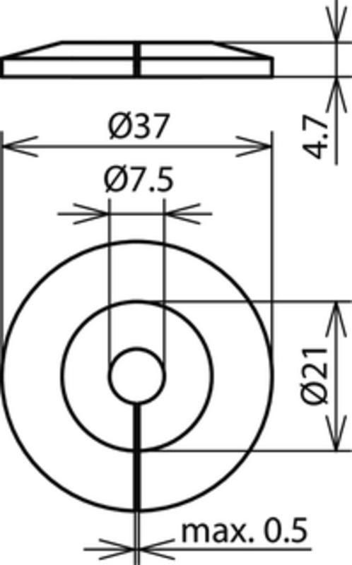 Tropfwasser-Schutzscheibe K-braun geschlitzt  D 37mm H 4,7mm B 7,5mm – Bild 2 von 2