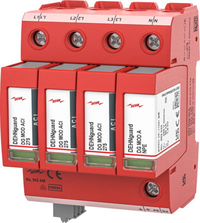 Überspannungsableiter Typ 2 DEHNguard MD 4-polig für TN-S-Systeme mit ACI