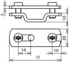 Flachbandhalter f. Fl 40mm St/tZn m. Langloch 6,5x16mm