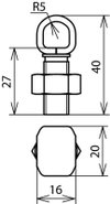 KS-Verbinder M12 Cu-RG f. Rd 8-12,5mm einteilig