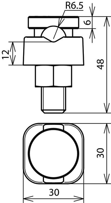 KS-Verbinder M12 St/tZn f. Rd 8-12,5mm einteilig – Bild 2 von 2