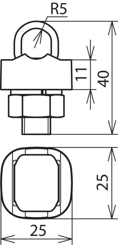 KS-Verbinder St/tZn-ZG f. Rd 7-10mm einteilig m. Federring – Bild 2 von 2