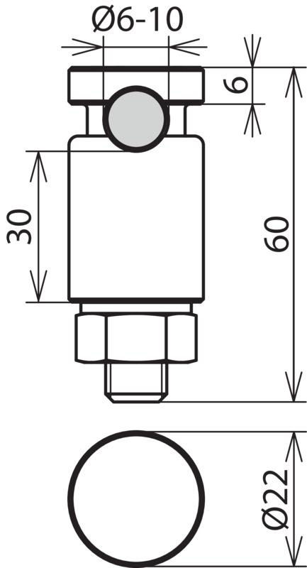 KS-Verbinder NIRO f. Rd 6-10mm, lange Ausfuehrung, einteilig m. Federring – Bild 2 von 2