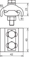 Parallelverbinder Cu/gal Sn f. untersch. Leiter Rd 5-12,5mm/16-95mm*2 m.Federring