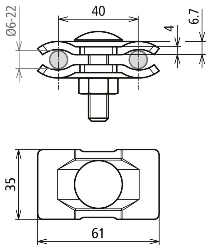 Parallelverbinder St/tZn f. Rd 6-22mm – Bild 2 von 2
