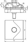 Maxi-MV-Klemme St/blank f. Rd 8-16 / 15-25mm m. Schraube M12x65mm