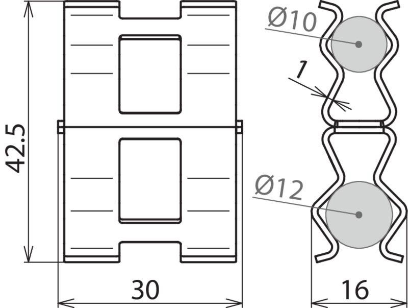 DEHNclip Bewehrungsklemme St/blank f. Rd 12mm / Rd 10mm – Bild 2 von 2