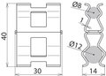 DEHNclip Bewehrungsklemme St/blank fuer Rd 8 mm / Rd 12 mm
