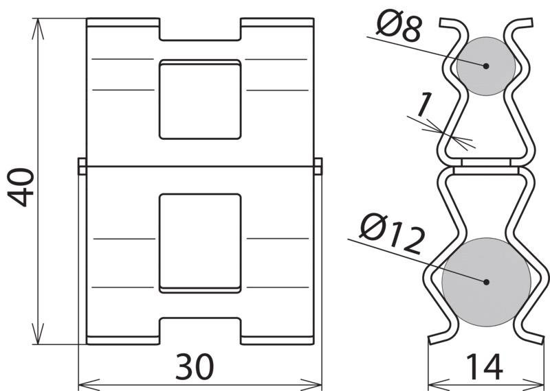 DEHNclip Bewehrungsklemme St/blank fuer Rd 8 mm / Rd 12 mm – Bild 2 von 2
