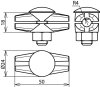 ES-Verbinder RG f. Rd 8mm m. Flachrundschraube