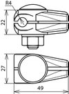EST-Verbinder ZG f. Rd 8mm m. Flachrundschraube