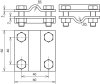 Kreuzstueck NIRO (V4A) f. 2x Rd 8-10mm Abm. 60x60mm o. Zwischenplatte
