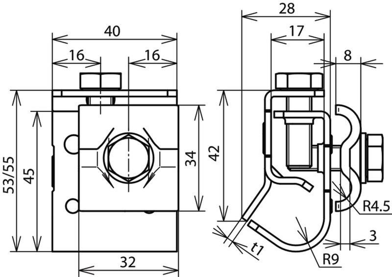 Dachrinnenklemme St/tZn f. Wulst 16-22mm m. Doppelueberleger f. Rd 8-10mm – Bild 2 von 2