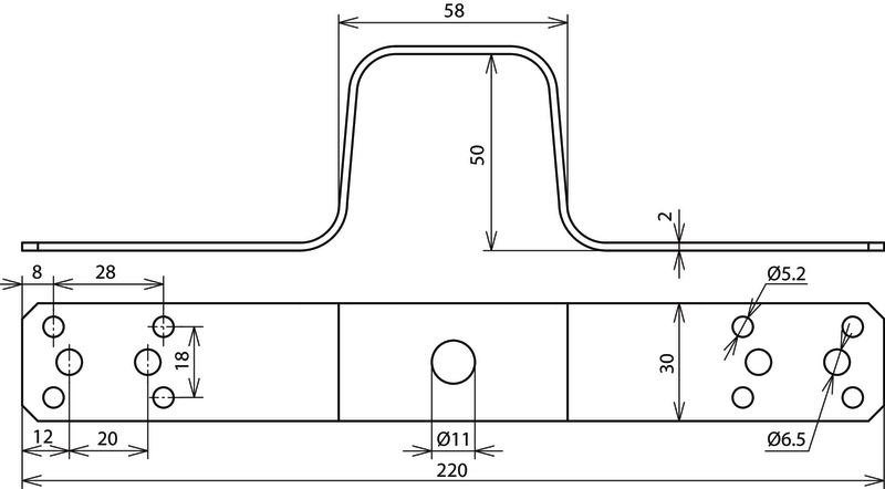 Ueberbrueckungslasche  L 220mm Al – Bild 2 von 2