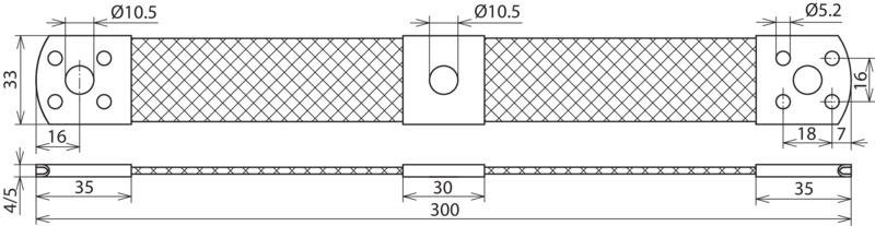 Ueberbrueckungsband Al 50mm*2 L 300 mm m. Bef.-Bohrungen 3x10,5  8x5,2mm – Bild 2 von 2