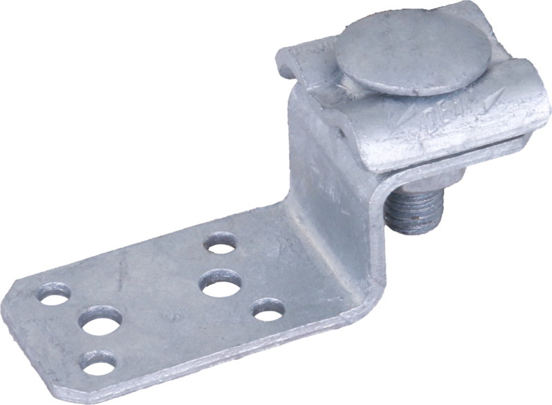 Anschlusslasche Z-Form St/tZn m. Doppelueberleger f. Rd 8-10mm St/tZn