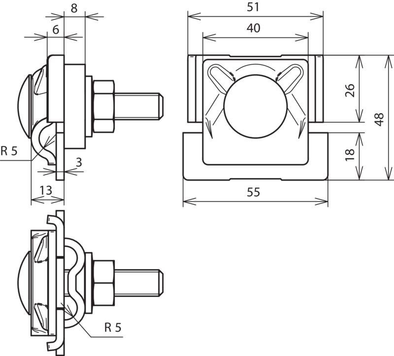FS-Klemme D 10mm Al z. 2-fach-Anschluss f. Rd 8-10mm – Bild 2 von 2