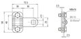 Klemmstueck NIRO mit Vierkantloch 11x11mm fuer Fl 30mm und Rd 8-10mm