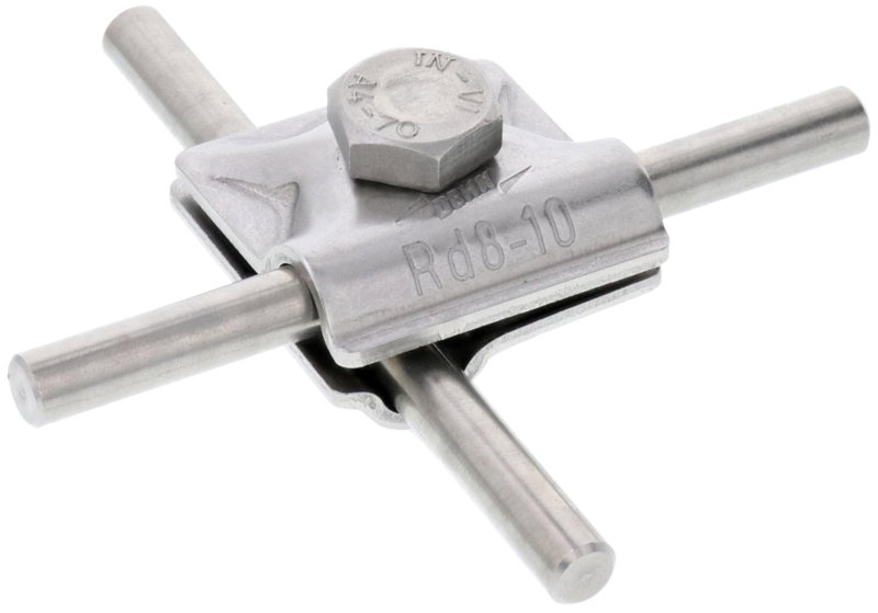 MV-Klemme NIRO (V4A) f. Rd 8-10mm m. Sechskantschraube