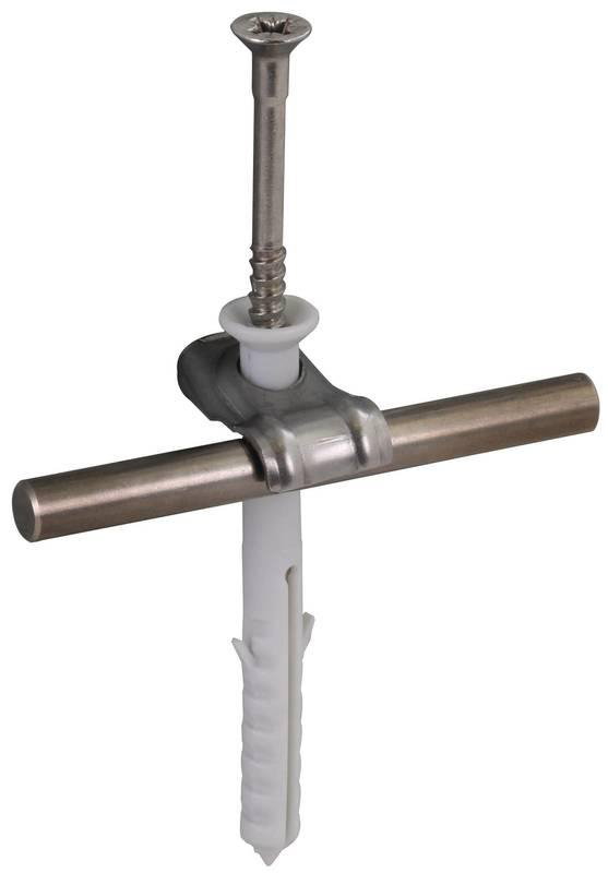 Leitungshalter DEHNQUICK NIRO mit Nagelduebel 8x80mm fuer Rd 6-10mm