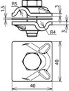 MV-Klemme Cu-Al f. Rd 8mm / Rd 8-10mm m. Sechskantschraube