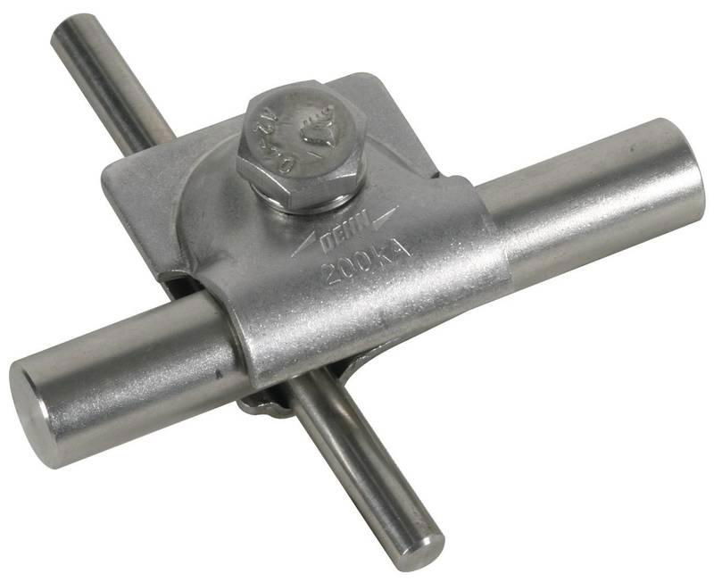 MV-Klemme NIRO 200kA f. Rd 8-10/16mm m. Sechskantschraube u. Federring