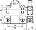 PA-Klemme f. HVI-Leitung St/tZn-NIRO D 20mm  A-Querschnitt 4-95mm*2