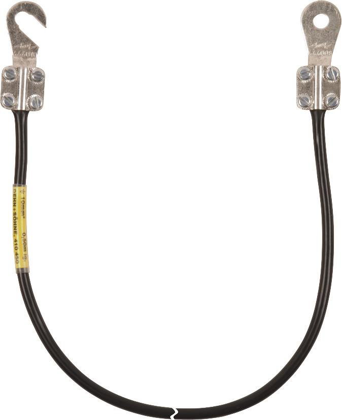 Erdungsleitung 10mm*2/L 0,5m schw. m.je 1 Kabelschuh (C)M8 u.(B)M8/M10