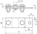 Erdungsrohrschelle D 17mm m. Anschlussbohrung D 11mm St/tZn