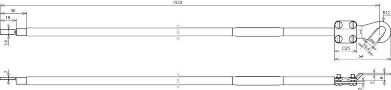 Erdungsleitung 16mm*2/L 1.5m sw mit 1 Kabelsch. (B)M8/10 und 1 Stift-KS – Bild 2 von 2