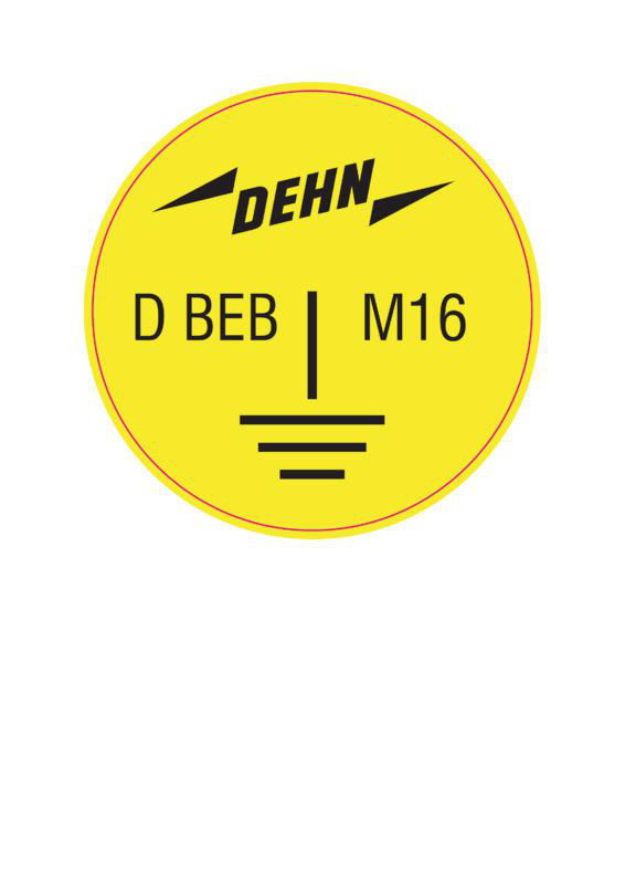 Erdungsaufkleber als Kennzeichnung fuer Bahnerdungsprodukte D  50mm