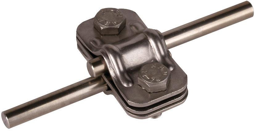 UNI-Trennklemme NIRO m. Zwischenplatte f. 2 x Rd 8-10mm